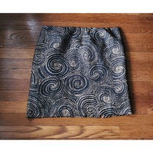 Vintage Petite Spiral Silk/Wool Mini Skirt